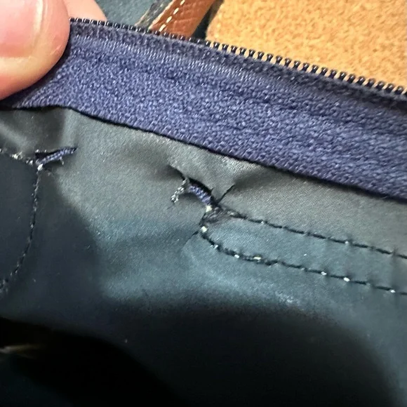 Longchamp Navy and Brown Tote Bag - Picture 14 of 16